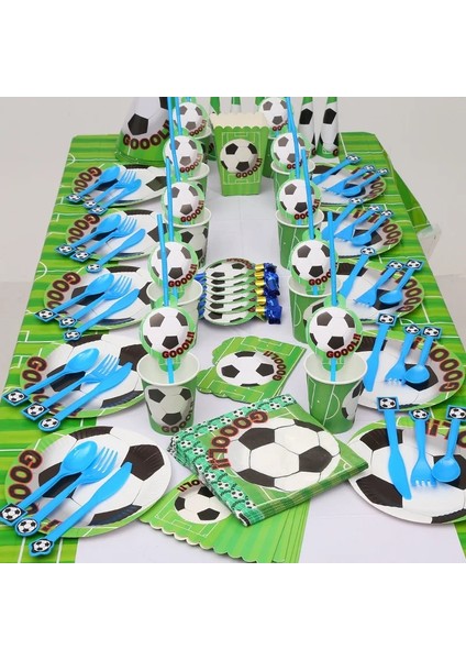 Banner 1 Adet Futbol Tema Parti Malzemeleri Doğum Günü Partisi Süslemeleri Tek Kullanımlık Sofra Kağıt Tabak Bardak Saman Afiş Erkek Bebek Duş Dekor (Yurt Dışından)