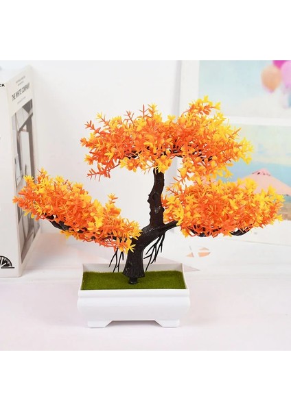 Yeşil Yapay Plastik Bitkiler Bonsai Küçük Ağaç Saksı Sahte Bitki Saksı Çiçek Ev Odası Masa Dekorasyon Bahçe Düzenleme Süsler (Yurt Dışından)