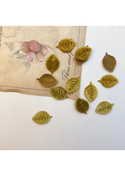 04 20 Adet Sahte Ağaç Yaprağı Mini Kadife Yapay Yapraklar Düğün Ev Dekorasyonu Için Dıy El Yapımı Çelenk Scrapbooking Craft Aksesuarı (Yurt Dışından)
