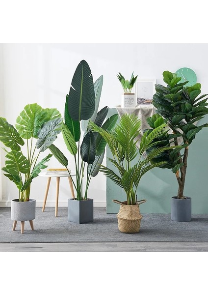 E Saksı Olmadan 1 Adet 65 cm Yapay Bitkiler Yeşil Ev Bahçe Oturma Odası Yatak Odası Balkon Düğün Dekorasyon Tropikal Plastik Sahte Bitki (Yurt Dışından) fiyatları