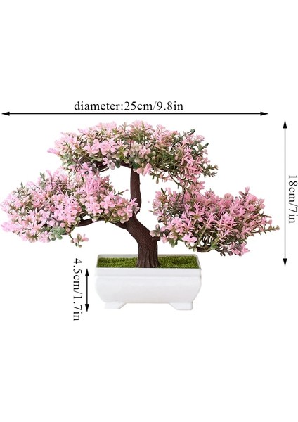 A-Mor Yeni Yıl 2023 Yapay Bitkiler Çam Bonsai Küçük Ağaç Saksı Bitkileri Ev Otel Bahçe Dekor Için Sahte Çiçekler Saksı Süsler (Yurt Dışından)