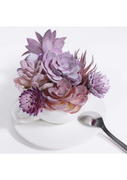 Stil-K Mor Mini Yapay Succulents Bitkiler Mor Sahte Çiçekler Açık Bahçe Dıy Ev Masa Dekorasyon Için Simülasyon Akın (Yurt Dışından)
