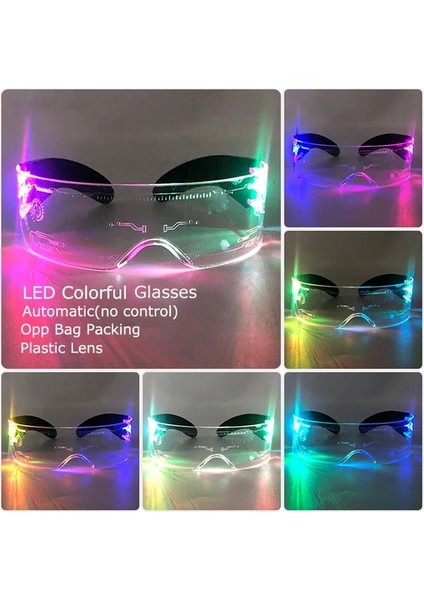 LED Gözlük D 4.led Işıklı Gözlük Glow Parti LED Gözlük Neon Işık Up Vizör Gözlük Bar Parti Gözlükleri Cadılar Bayramı Noel Partisi Için (Yurt Dışından)