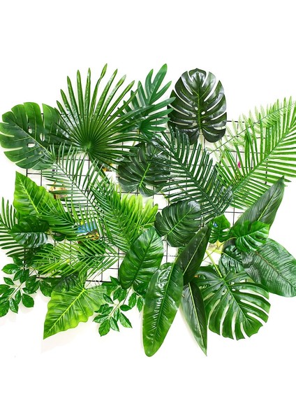 No 2 Küçük Monstera Yapay Sahte Monstera Palmiye Yaprakları Yeşil Tropikal Bitkiler Yaprak Düğün Dıy Çiçek Aranjmanı Ev Dekorasyon Gerçek Dokunmatik Yapraklar (Yurt Dışından)