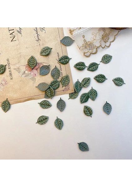07 20 Adet Sahte Ağaç Yaprağı Mini Kadife Yapay Yapraklar Düğün Ev Dekorasyonu Için Dıy El Yapımı Çelenk Scrapbooking Craft Aksesuarı (Yurt Dışından)