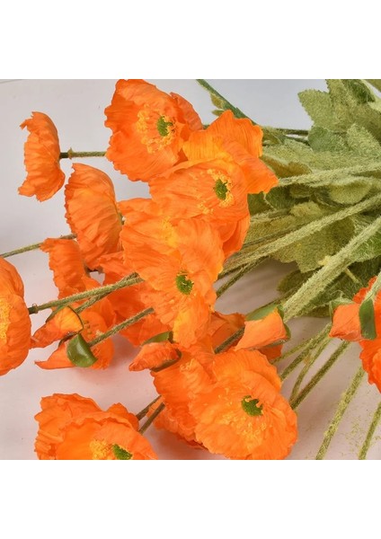 Turuncu 4 Kafa Yapay Haşhaş Çiçekleri Düğün Simülasyon Gelincikler Düğün Dekorasyon Ev Dekorasyon Süsler Ipek Çiçekler Çiçekler (Yurt Dışından) modelleri