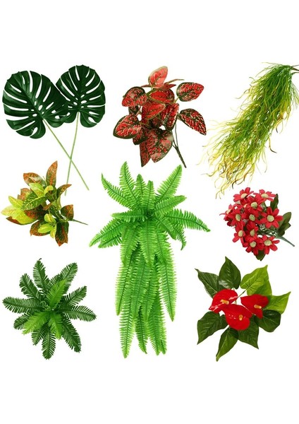 Fern LEAVE-013 Yapay Eğreltiotu Bitkileri Duvar Dekorasyonu Yaprak Aksesuarları Kaplumbağa Arka Yaprak Farsça Yeşil Bitki Duvar Aksesuarları Ev Dekorasyon (Yurt Dışından)