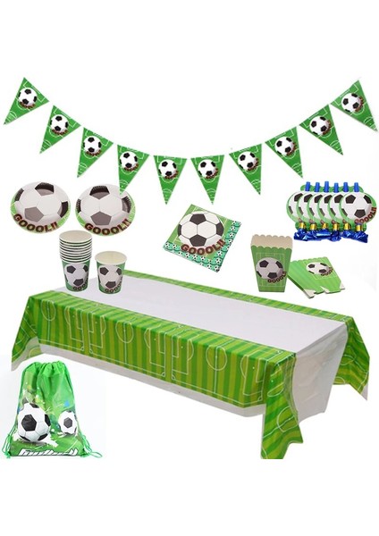 Patlamış Mısır Kutusu Futbol Futbol Tema Çocuk Çocuk Doğum Günü Partisi Dekorasyon Fincan Plaka Peçete Banner Şapka Yağma Çanta Masa Örtüsü Parti Malzemeleri Seti (Yurt Dışından) fiyatları
