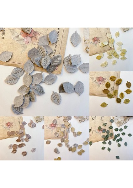 07 20 Adet Sahte Ağaç Yaprağı Mini Kadife Yapay Yapraklar Düğün Ev Dekorasyonu Için Dıy El Yapımı Çelenk Scrapbooking Craft Aksesuarı (Yurt Dışından)