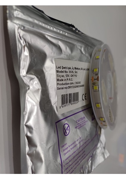 Rohs 3 Çipli 60 LED Iç Mekan Beyaz Şerit Led-5 mt