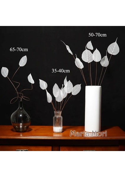 Açık Mor 5 Adet (45-50 cm ) Ev Dekorasyon Lucency Yapraklar Doğal Yaprak Damar Ölümsüz Yapay Çiçekler Düğün Masa Dekorasyon Tel Kök (Yurt Dışından)