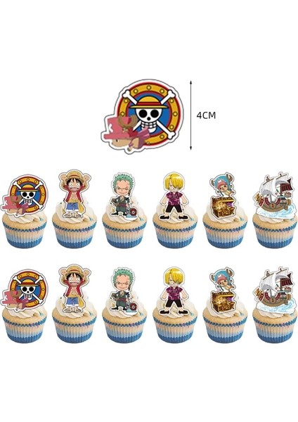 Kek EKLEME-24PCS Tek Parça Doğum Günü Partisi Olay Malzemeleri Anime Figürü Luffy Ace Kağıt Bardak Tabak Peçete Bebek Duş Festivali Dıy Parti Süslemeleri (Yurt Dışından)