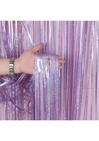 Açık Pembe 1 M x 2 M Sıcak Satış Glitter Tinsel Folyo Saçak Perde Arka Plan Doğum Günü Düğün Hawaii Parti Dekoru Glitter Tinsel Folyo Saçak Perde (Yurt Dışından)
