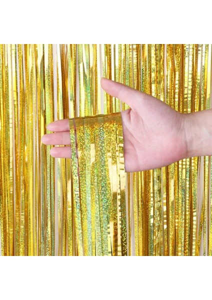 Açık Pembe 1 M x 2 M Sıcak Satış Glitter Tinsel Folyo Saçak Perde Arka Plan Doğum Günü Düğün Hawaii Parti Dekoru Glitter Tinsel Folyo Saçak Perde (Yurt Dışından)