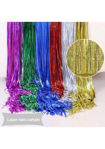 Açık Pembe 1 M x 2 M Sıcak Satış Glitter Tinsel Folyo Saçak Perde Arka Plan Doğum Günü Düğün Hawaii Parti Dekoru Glitter Tinsel Folyo Saçak Perde (Yurt Dışından)