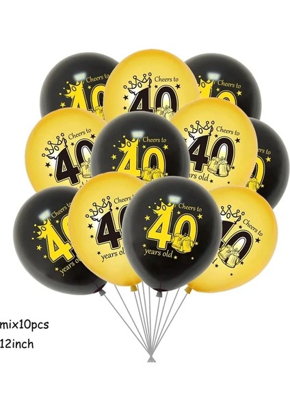 Mix 10 Adet C Gül Altın Siyah Mutlu Doğum Günü Partisi Arka Planında Banner Yetişkin Tema Parti Dekorasyon Dıy Parti Altın Glitter Fotoğraf Arka Plan Bezi (Yurt Dışından)