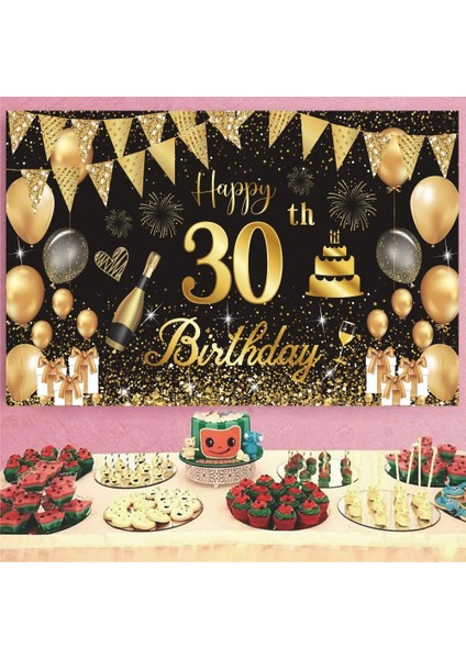 Mix 10 Adet C Gül Altın Siyah Mutlu Doğum Günü Partisi Arka Planında Banner Yetişkin Tema Parti Dekorasyon Dıy Parti Altın Glitter Fotoğraf Arka Plan Bezi (Yurt Dışından) indirimleri