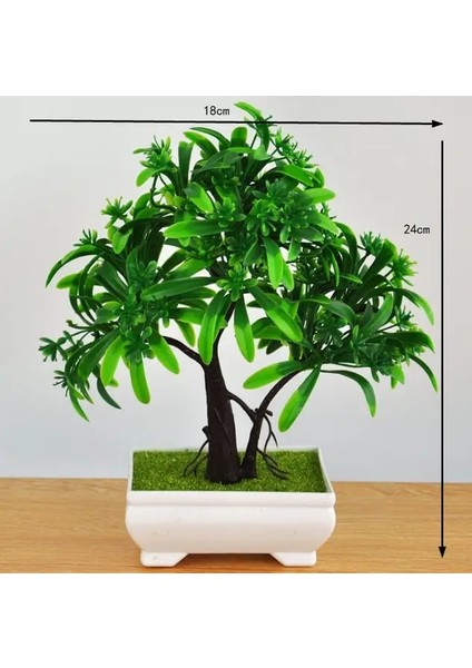 x uyuanshu Yeşil Yeni Yeşil Küçük Ağaç Saksı Bonsai Süsler Ev Bahçe Otel Banyo Yatak Odası Dekorasyon Yapay Bitkiler Bonsai Sahte Bitkiler (Yurt Dışından)