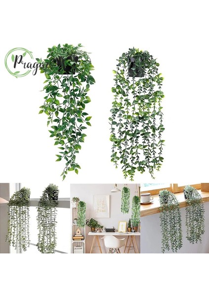 Okaliptüs Grisi 35-40 cm Yapay Okaliptüs Rattan Sahte Asılı Bitki Saksı Yeşil Bitki Duvar Odası Ev Iç Raf Dekoru Için Uygun Mandala Vine (Yurt Dışından) fiyatları