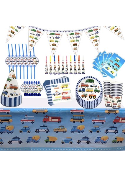 Patlama 6 Adet Inşaat Kamyonları Mühendislik Arabaları Parti Tek Kullanımlık Sofra Seti Plaka Bardak Afiş Doğum Günü Partisi Süslemeleri Çocuklar Kek Dekor (Yurt Dışından) modelleri