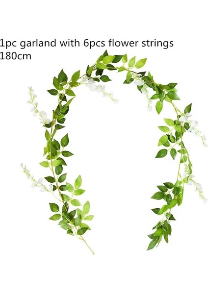 T01 Yeşil Okaliptüs Yaprakları Çelenk Wisteria Yapay Çiçekler Rattan Sahte Bitki Ipek Yaprak Sarmaşıklar Düğün Doğum Günü Partisi Dekoru Için (Yurt Dışından)