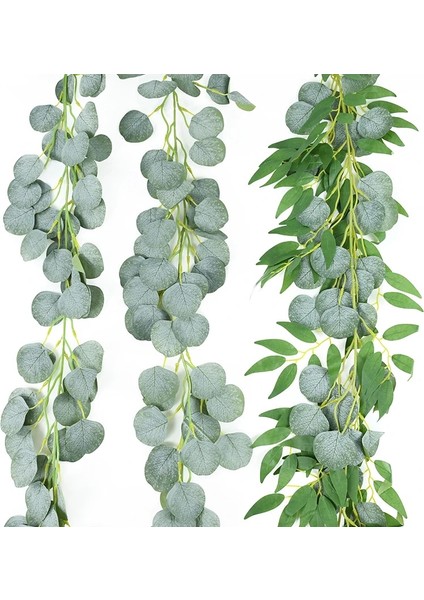 T01 Yeşil Okaliptüs Yaprakları Çelenk Wisteria Yapay Çiçekler Rattan Sahte Bitki Ipek Yaprak Sarmaşıklar Düğün Doğum Günü Partisi Dekoru Için (Yurt Dışından)