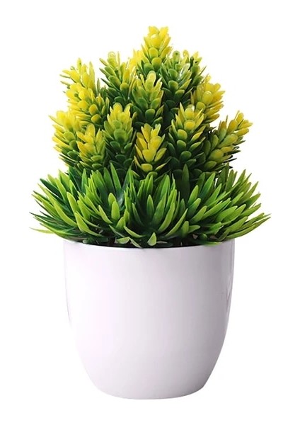 Sarı 3 Karşılama Çam Bonsai Yapay Plastik Yeşil Bitki Saksı Sahte Küçük Ağaç Ev Masa Dekorasyon Bahçe Düzenleme Süsler (Yurt Dışından)