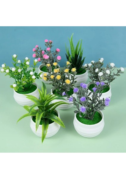 F05 1 Adet Mini Yapay Bitkiler Bonsai Sahte Çiçekler Aloe Masa Saksı Süsler Küçük Simüle Ağaç Pot Bitki Ev Dekorasyon El Sanatları (Yurt Dışından)