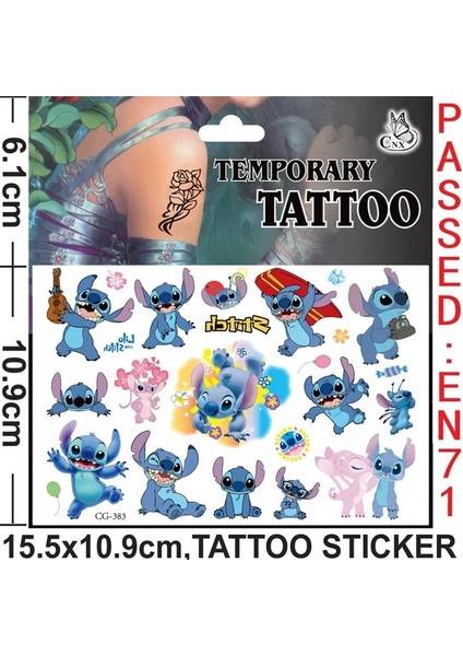 Stil E Lilo ve Stitch Geçici Dövmeler Çıkartmalar Çocuklar Için Doğum Günü Partisi Malzemeleri Süslemeleri Erkek Kız Parti Oyunu Ödül Çıkartmalar (Yurt Dışından)