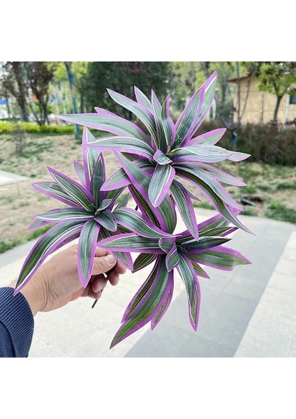Mor Simülasyon Yeşil Bitki Plastik Zambak Dalları Yapraklar Sahte Çiçek Pot Olmadan Saksı Çalışması Masaüstü Dekorasyon Yapay Bitkiler (Yurt Dışından)