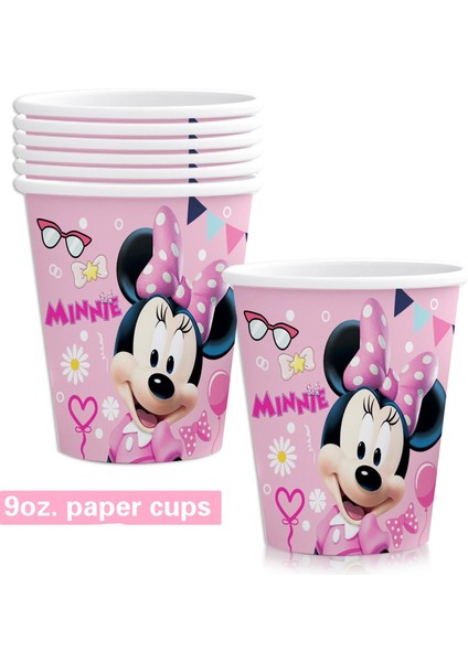 8 Adet Kaşık Disney Minnie Mouse Parti Malzemeleri Pembe Minnie Parti Balonları Kek Süslemeleri Bebek Duş Çocuk Doğum Günü Tek Kullanımlık Sofra Takımı (Yurt Dışından)
