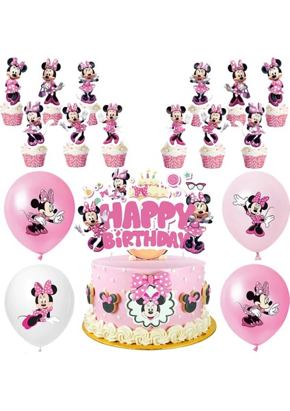 8 Adet Kaşık Disney Minnie Mouse Parti Malzemeleri Pembe Minnie Parti Balonları Kek Süslemeleri Bebek Duş Çocuk Doğum Günü Tek Kullanımlık Sofra Takımı (Yurt Dışından)