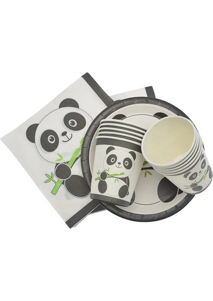 Hediye Çantası 10 Adet Karikatür Panda Doğum Günü Partisi Süslemeleri Tek Kullanımlık Sofra Setleri Tabak Bardak Kağıt Havlu Saman Bebek Duş Parti Balon Şekeri (Yurt Dışından) indirimleri