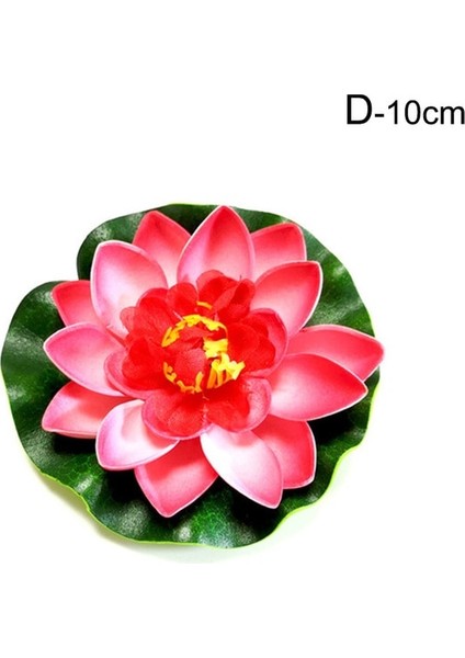 D-10 cm 10/18 cm Yüzen Lotus Yapay Çiçek Gerçekçi Nilüfer Mikro Manzara Düğün Gölet Bahçe Ev Sahte Lotus Bitki Dekor (Yurt Dışından)