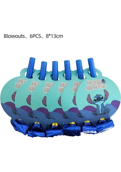 Blowout-6pcs Disney Lilo ve Stitch Doğum Günü Süslemeleri Kağıt Sofra Bardak Tabaklar Banner Masa Örtüsü Balon Çocuk Çocuk Yetişkin Parti Malzemeleri (Yurt Dışından)