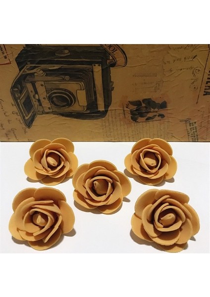Köpük Gül Altın 50 Adet 25-250 Adet Yapay Gül Kafaları Köpük 3.5 cm Yapay Çiçekler Gül Ayı Sevgililer Hediye Düğün Parti Çiçek Süslemeleri Için (Yurt Dışından)