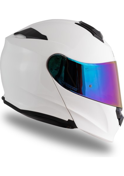 Delta Basic Beyaz Çene Açılır Kask
