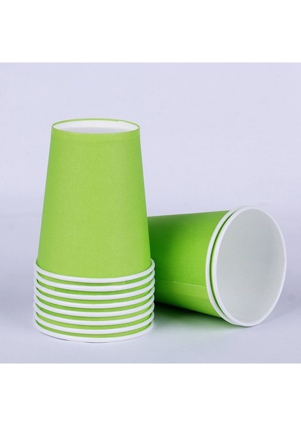 Fincan 10 Adet 10 Adet/grup Tek Kullanımlık Bardak 250 ml Kağıttan Yapılmış Kırmızı Mavi Yeşil Pembe Sarı Mor Turuncu Doğum Günü Partisi Dekorasyon Malzemeleri (Yurt Dışından)