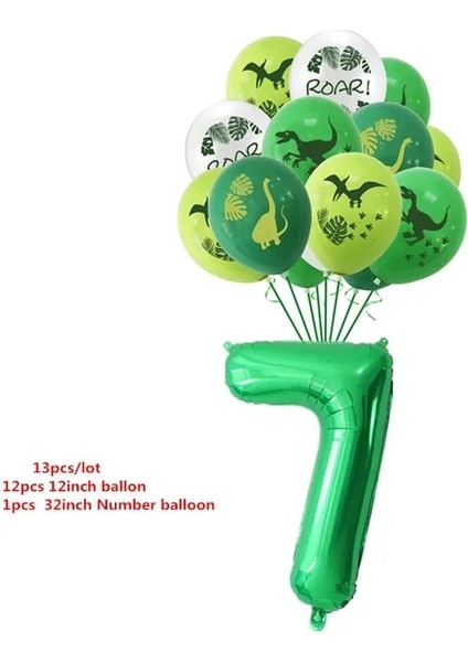 13 Adet No-7 Jurassic Dünya Dinozor Tema Tek Kullanımlık Sofra Jungle Safari Dinozor Peçete Plakası Vahşi Roar Boy Mutlu Doğum Günü Partisi Dekoru (Yurt Dışından)