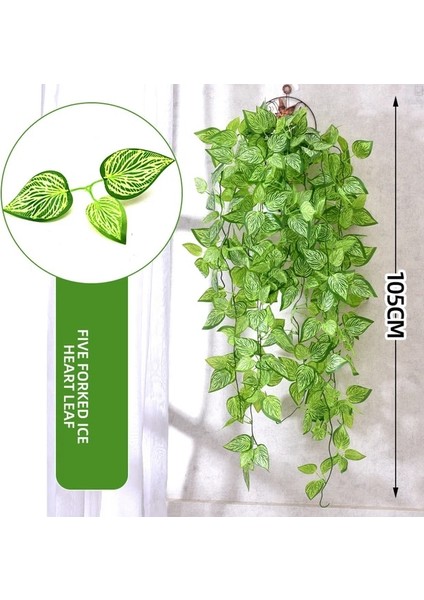 Buz Kalp Yaprağı Yapay Sarmaşık Sarmaşıklar Sahte Yapraklar Çelenk 105 cm / 41.3in Uzun Yonca Bitki Duvar Asılı Zemin Buketi Için Çiçek Aranjmanı (Yurt Dışından)