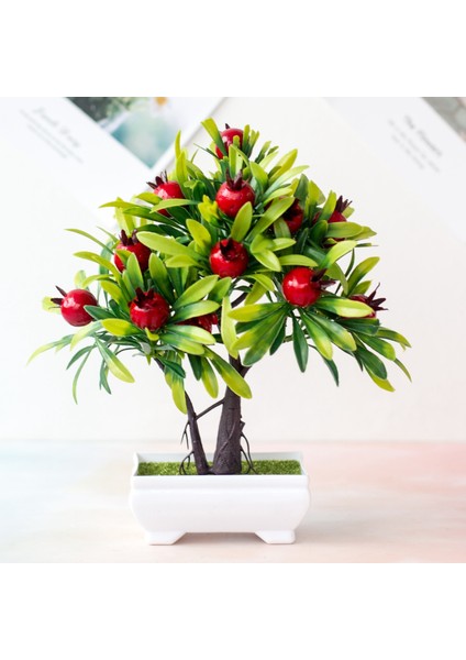 16 Göz Turuncu Yapay Meyve Bonsai Yeşil Bitkiler Simülasyon Bitkiler Dekorasyon Bonsai Oturma Odası Dekorasyon Seramik Karo (Yurt Dışından)