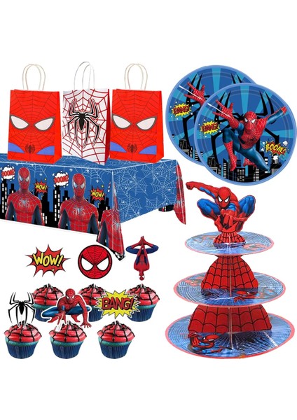 Patlamış Mısır Kutusu-6 Adet Yeni Örümcek Adam Parti Süslemeleri Tek Kullanımlık Sofra Kağıt Torba Masa Örtüsü Kek Topper Bebek Duş Çocuklar Doğum Günü Partisi Malzemeleri (Yurt Dışından) modelleri