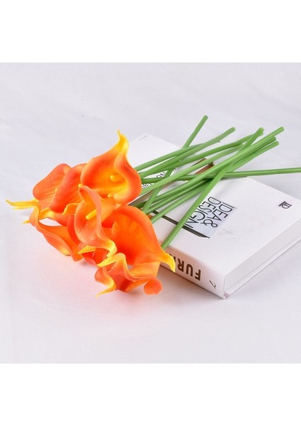 Gün Batımı Kırmızı 3 Adet 3/5/10 Adet Calla Yapay Çiçekler Calla Zambak Sahte Çiçek Buketi Düğün Buket Gelin Ev Çiçek Dekorasyon (Yurt Dışından)
