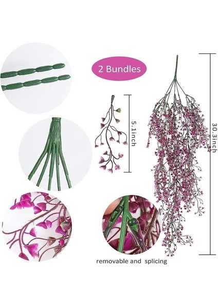 80 cm -SARI 85 cm Yapay Asılı Çiçek Bitki Sahte Asma Söğüt Rattan Çiçek Yapay Asılı Bitki Ev Bahçe Duvar Dekorasyonu Için (Yurt Dışından)