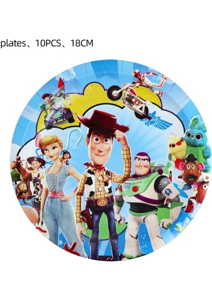 7 Inç Plaka-10 Adet Karikatür Oyuncak Hikayesi Parti Dekorasyon Tek Kullanımlık Sofra Kağıt Plat Zemin Buzz Lightyear Balonlar Çocuklar Doğum Günü Partisi Malzemeleri (Yurt Dışından)