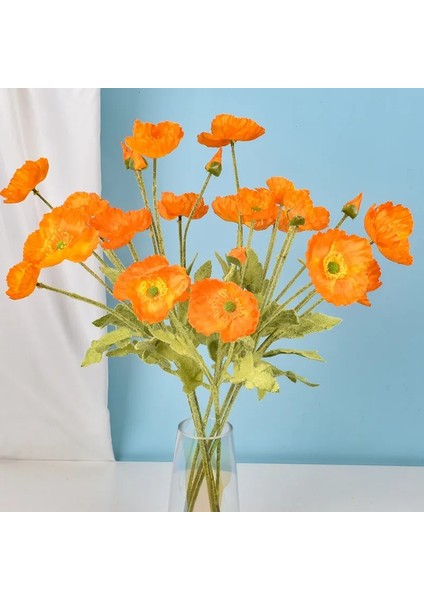 Mavi 4 Kafa Yapay Haşhaş Çiçekleri Düğün Simülasyon Gelincikler Düğün Dekorasyon Ev Dekorasyon Süsler Ipek Çiçekler Çiçekler (Yurt Dışından) fiyatları