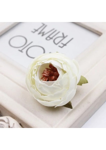 Beyaz 10 Adet/grup 5 cm Mini Gül Şakayık Kafa Ipek Yapay Çiçek Düğün Ev Dekorasyon Için Dıy Çelenk Karalama Defteri Hediye Kutusu Zanaat Çiçek (Yurt Dışından)