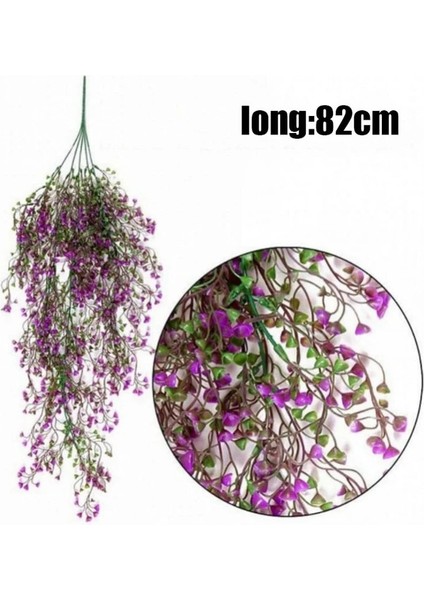 Mor 80 cm Yapay Amirallik Söğüt Duvara Asılı Bitki Sahte Asma Yapay Asılı Bitki Ev Bahçe Duvar Dekorasyonu Sahte Çiçekler (Yurt Dışından)