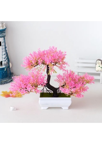 Pembe 1 Adet Yapay Bitkiler Bonsai Küçük Ağaç Sahte Bitki Çiçek Saksı Süsler Ev Otel Odası Masa Dekorasyon Bahçe Dekor Için (Yurt Dışından)
