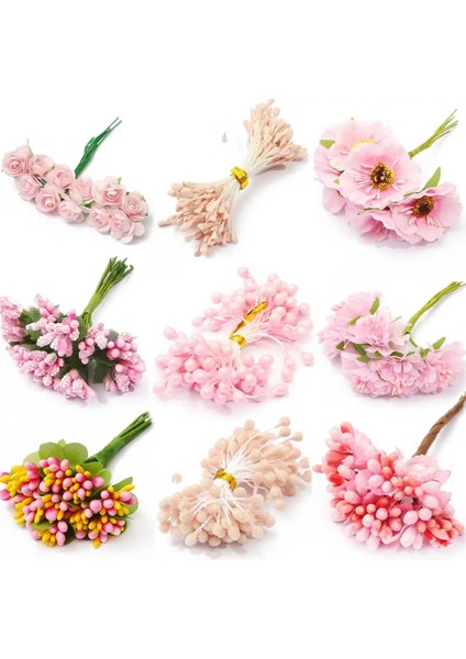 Stil 20 6/10/12/60/70/90/144 Adet Pembe Karışık Hibrid Çiçek Kiraz Ercik Meyveleri Paketi Dıy Kek Noel Düğün Hediye Kutusu Çelenkler Dekor (Yurt Dışından) fiyatları